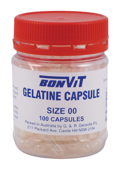 Bonvit  Empty Gelatine Capsules size 00 100 caps