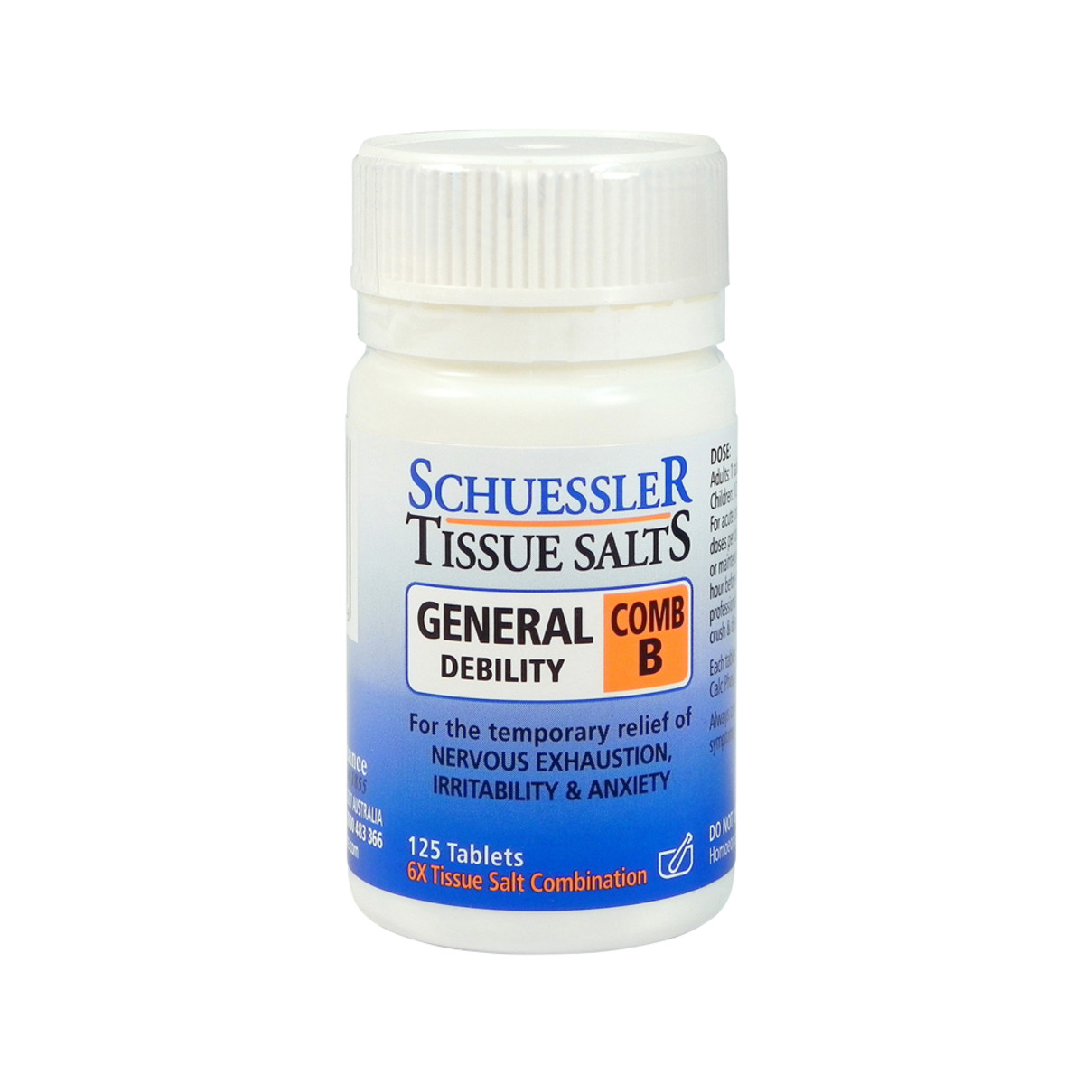Schuessler Tissue Salts Comb B (General Debility) 125t