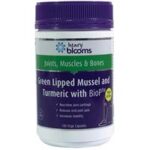 Henry Blooms Green Lipped Muscle and Tumeric with BioP 100 v caps
