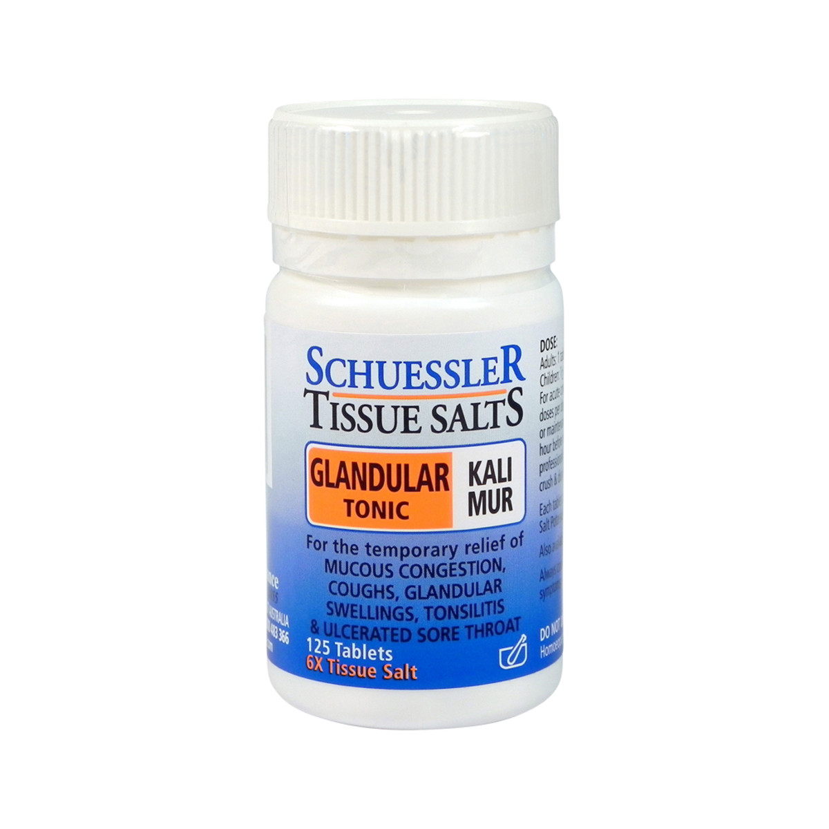 Schuessler Tissue Salts Kali Mur (Glandular Tonic) 125t