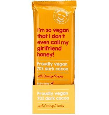 The Humble Vegan Dark Chocolate Bar with Orange Pieces 80g